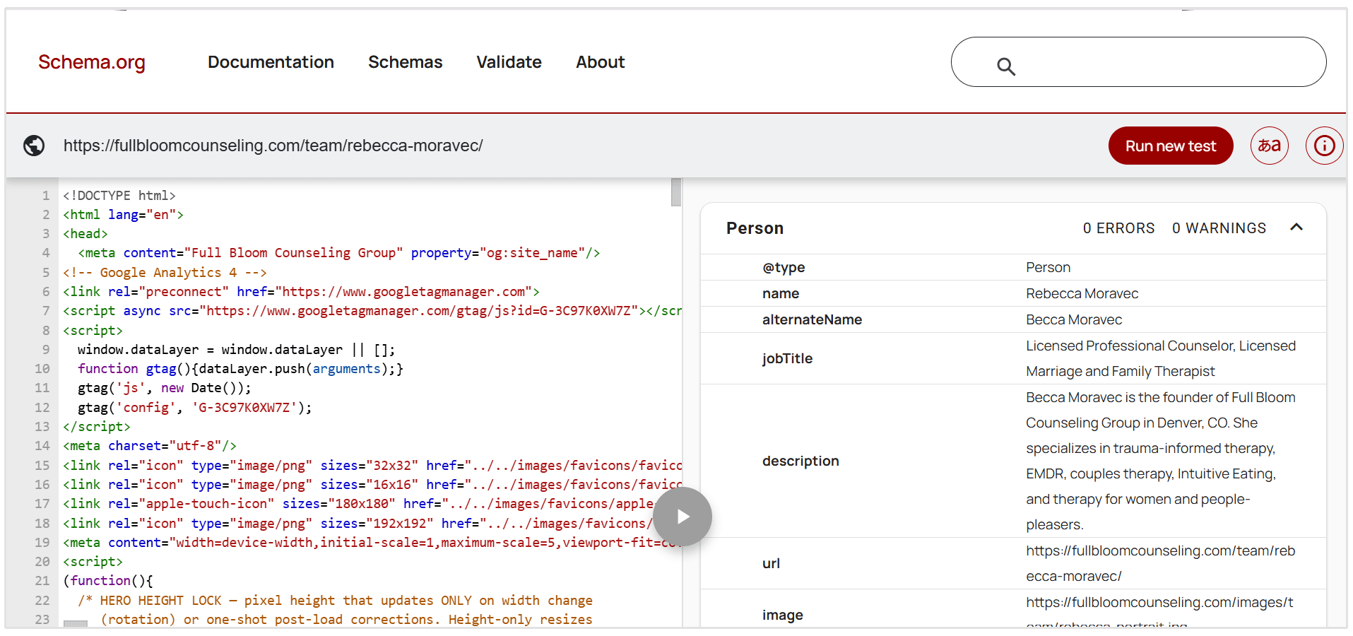 Schema validator